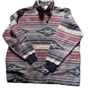 Vtg Nuovo County Seat Aztec Men’s Pullover Pink Blend NOS